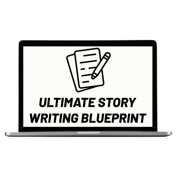 The Ultimate Story Writing Blueprint masterclass on a laptop