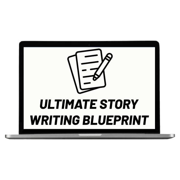 The Ultimate Story Writing Blueprint masterclass on a laptop